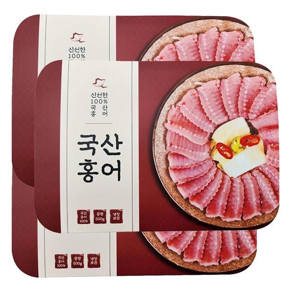 [백년수산] 국산 홍어 500g x 3팩 + [증정]
