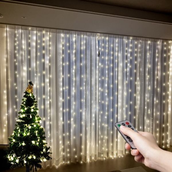 보스위즈 커튼 와이어 전구 LED 조명 3m 300p BOS-3X3