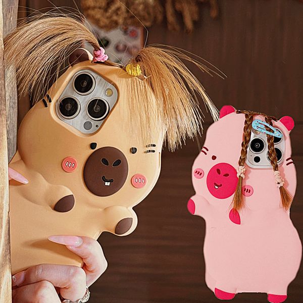아이폰16 15 프로 맥스 카피바라 머리카락 웃긴케이스