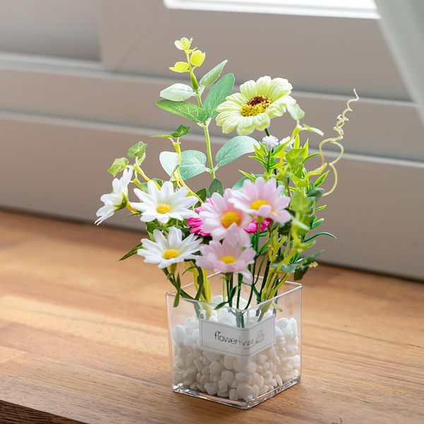 비누꽃 데이지 조화 화분 set 17x19cm 인테리어 소품