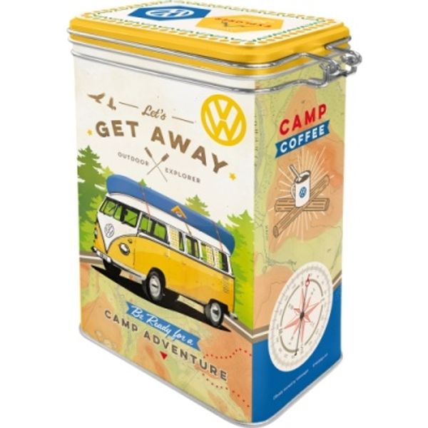 Carte Postale Métal Volkswagen « Bon Voyage » – Tôle Rétro 10x14 Cm, Décor Mural Ou Envoi Postal Original