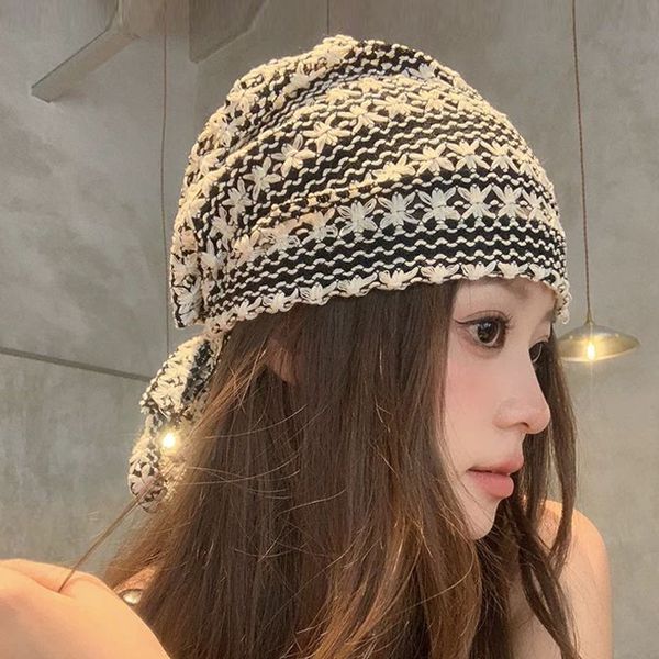 제리나 손뜨개 레이스 펀칭 여름 비니 모자