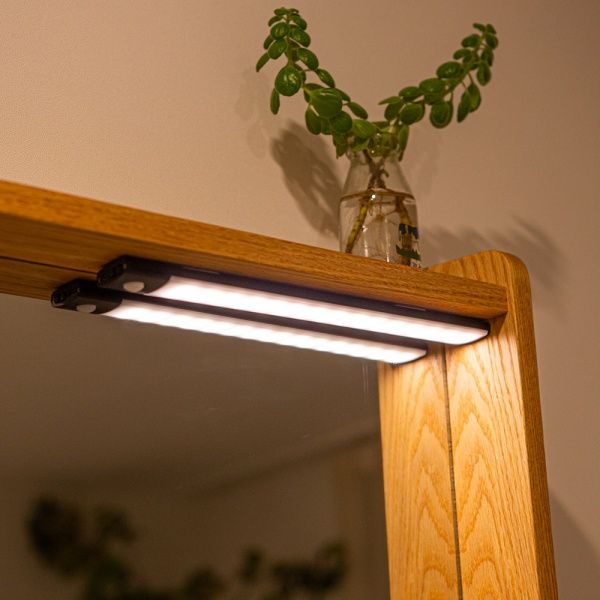 아이린 충전식 슬림 3색 불빛  LED 센서등 30cm,블랙