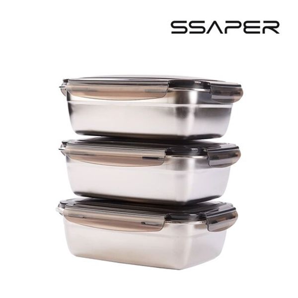 셰퍼 모노락 스텐 밀폐용기 빅 3종 세트(1800ml*3)