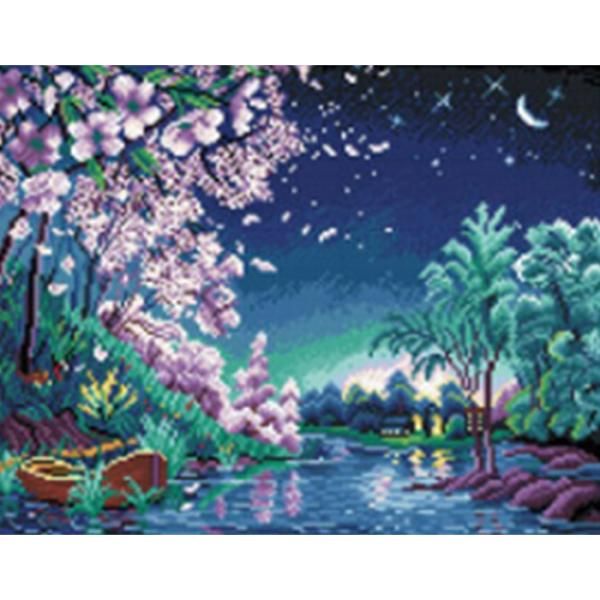 달빛야경 (캔버스) 보석십자수 40x50