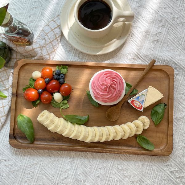 Holin 아카시아 통원목 수제 직사각플레이트 (특대)