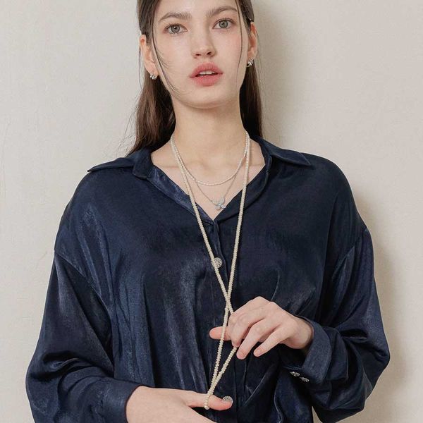 Long Pearl Silver Necklace N01226