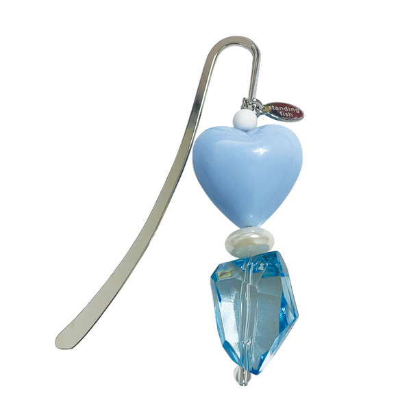 [선물 포장] sky-blue heart bookmark