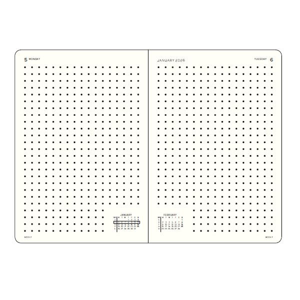 로이텀 2026 데일리 플래너 하드커버 A5 (Dotted)