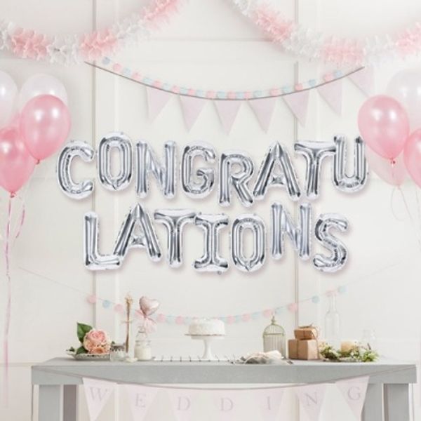 축하 은박풍선세트 CONGRATULATIONS 실버