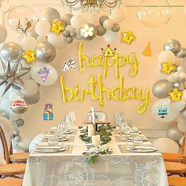 해피 조이 3D 별 은박 호일 풍선 축하 생일 파티