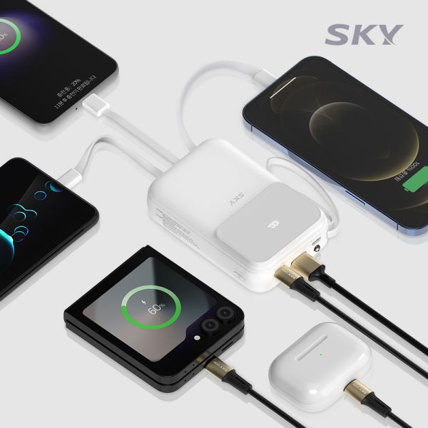 스카이 필 5in1 일체형 10000mAh 20W 고속 보조배터리