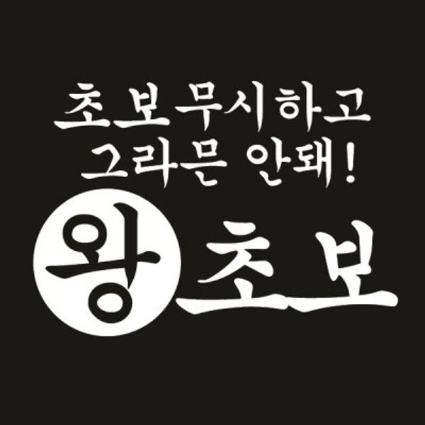 자동차스티커_초보무시하고 그라믄 안돼 왕초보