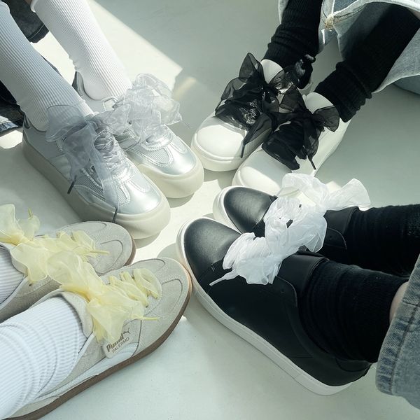 쉬폰 운동화 리본 레이스 신발 끈 운동화끈 4color