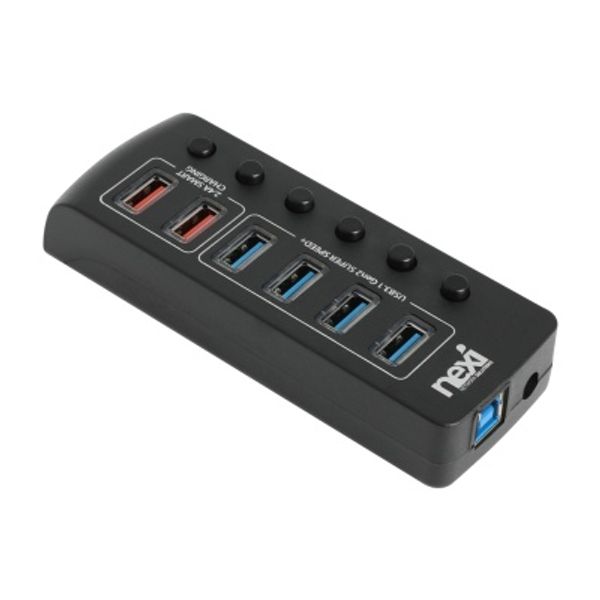 (NEXI) USB3.1 4포트+충전 2포트 유전원허브 (NX1234)