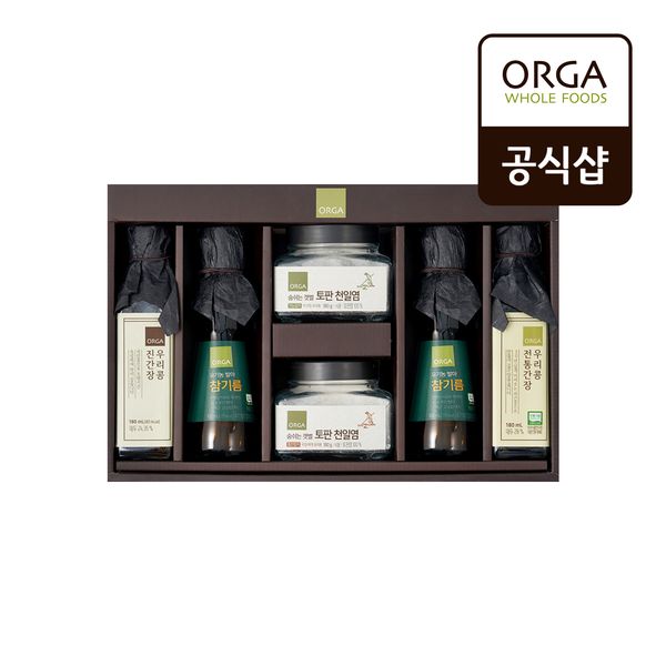 [올가] ORGA 참기름(유기농) 간장 토판염 선물세트