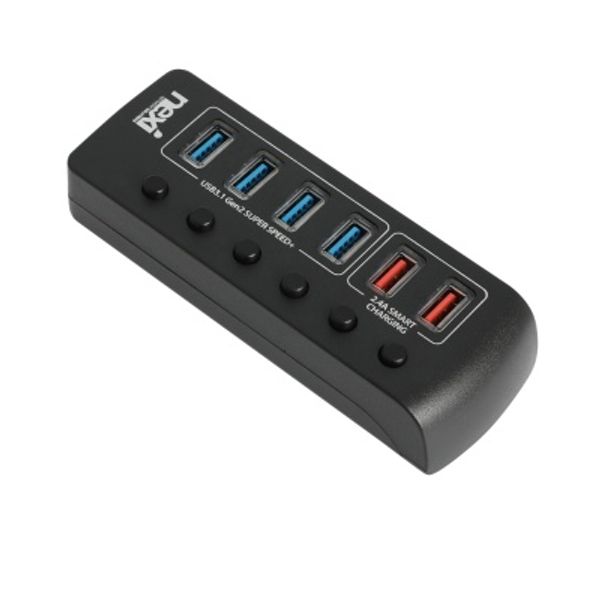 (NEXI) USB3.1 4포트+충전 2포트 유전원허브 (NX1234)