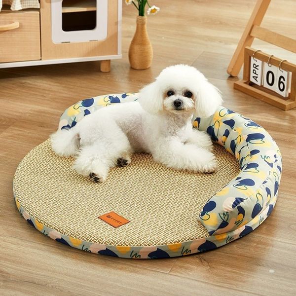 [토마]강아지 고양이 돗자리라탄 매트 핑크(L) (CN69)