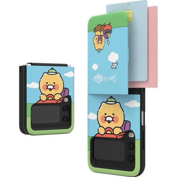 갤럭시 Z플립4 카카오프렌즈 춘식이 마그네틱 카드 케