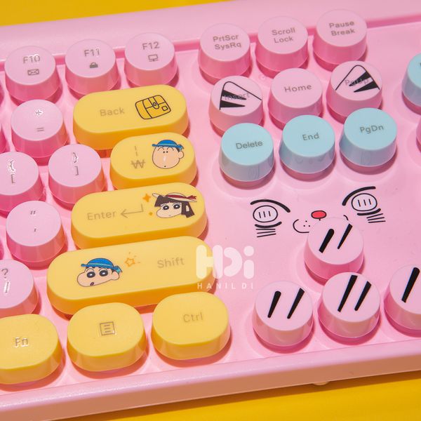 짱구 유치원 무선 키보드 (저소음 / 흰둥이 esc 키캡)