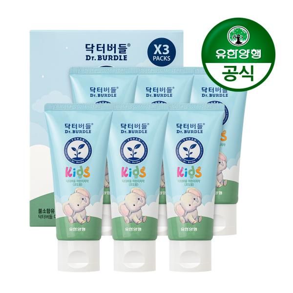 닥터버들 어린이 치약(180g) 포도향 3입 2개(총 6개)