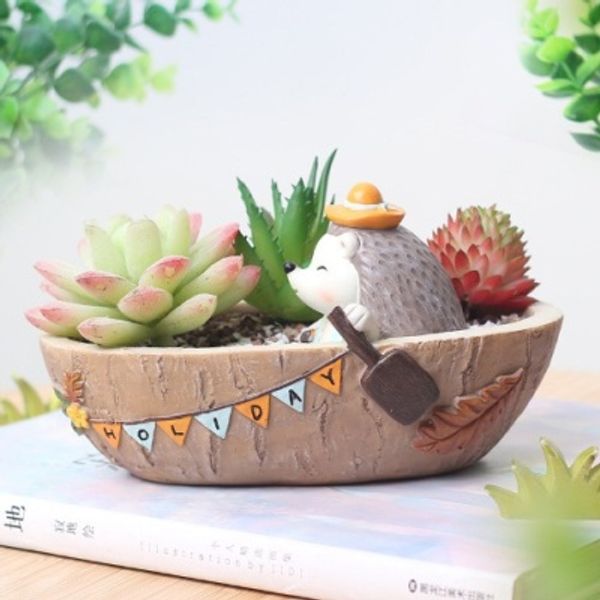ROOGO 다육이 화분 고슴도치의 겨울이야기 나룻배여행