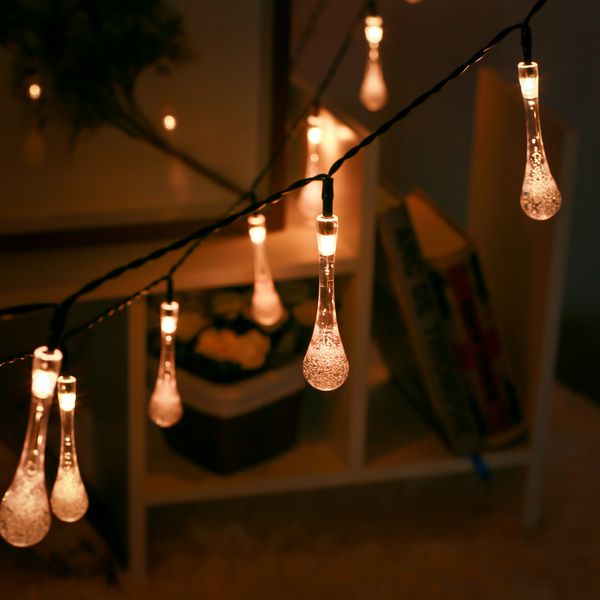 태양광 LED 100구 물방울 가랜드 전구 12M 3colors