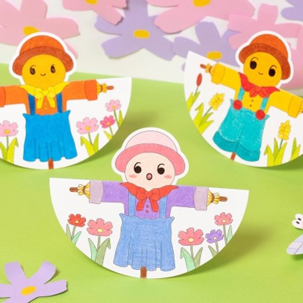 민화샵 가을만들기 종이오뚝이 허수아비 놀이학교