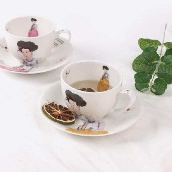 hplusmall 신윤복 미인도 전통기법 도자기 찻잔 세트 - 핫트랙스