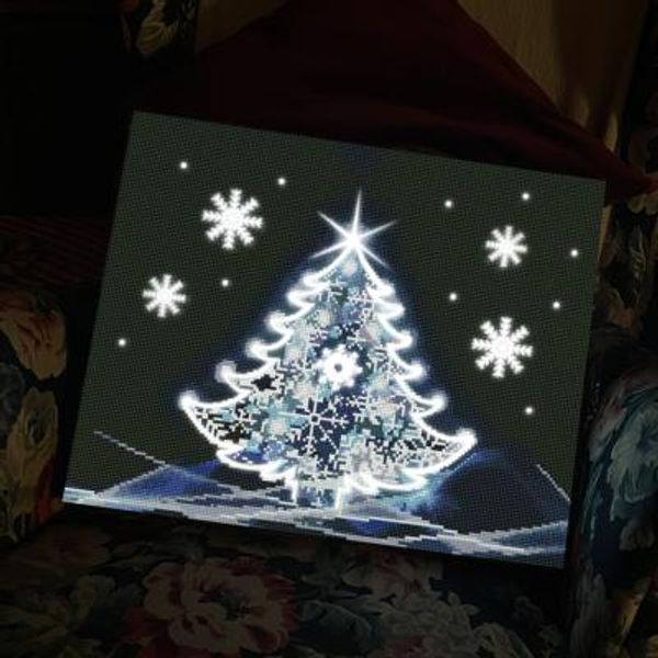 DIY LED 보석십자수 - 눈꽃 트리 LB65 (40x50)