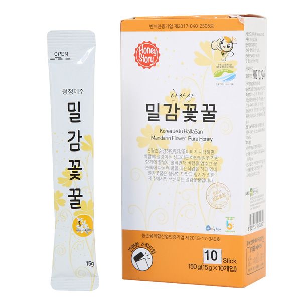 [허니스토리] 제주 한라산 밀감꽃 꿀 스틱 15g×10포