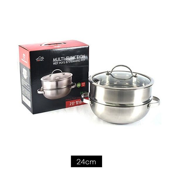 24cm 인덕션 겸용 2단 스텐 찜기(WD7509C)