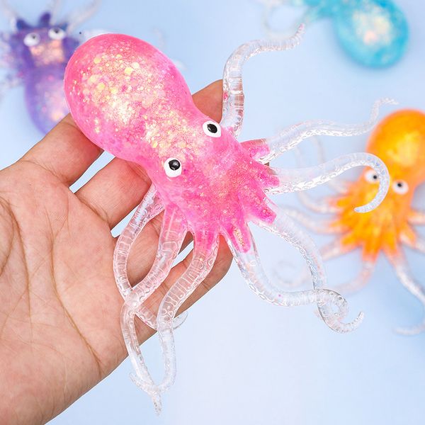 반짝이 문어 말랑이 모찌 슬라임 스퀴시 찐득볼 토이