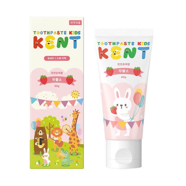 [켄트] 키즈 베이비치약 무불소 딸기향 60g 