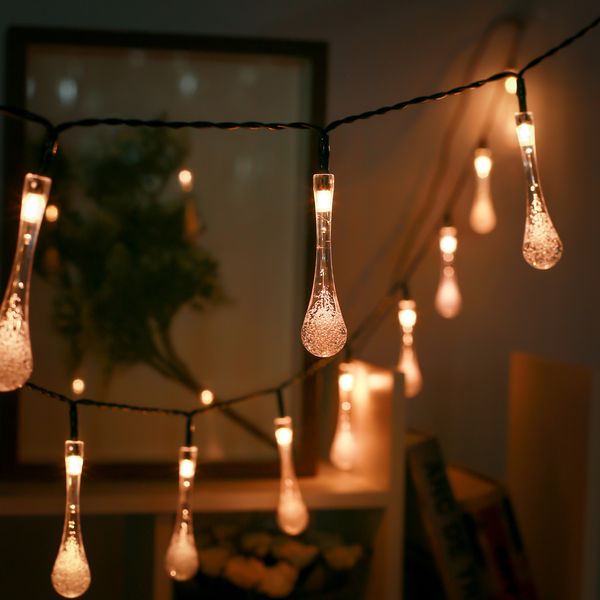 태양광 LED 100구 물방울 가랜드 전구 12M 3colors
