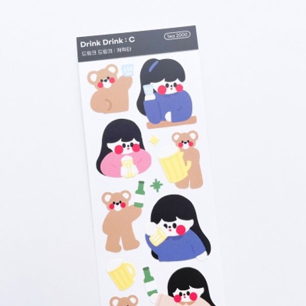 러브미모어드링크드링크 캐릭터 씰스티커