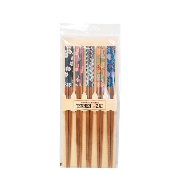 이시다 천연목 사계절 젓가락 5p set