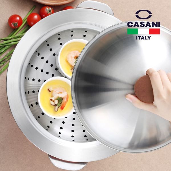 까사니 스텐 돔 스티머 찜판 뚜껑 24-28cm