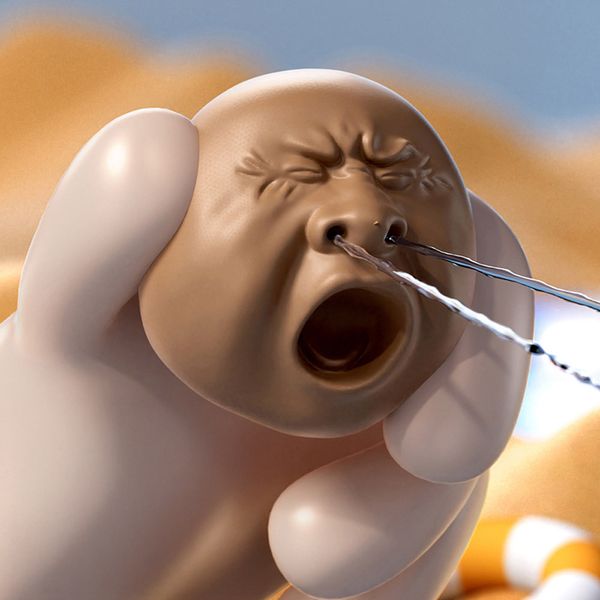 특이한 엽기 퍼니 하품 콧물발사 캐릭터 물총 워터건