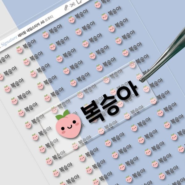 배경없는 엠보네임스티커프루티
