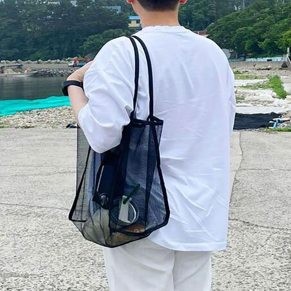 숄더백 쇼퍼백 메쉬 캐쥬얼룩 토트백 블랙(WD1CA91)