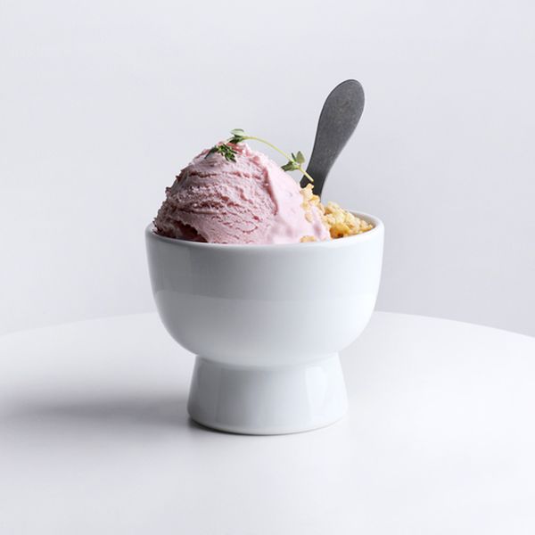 늘 설화 국산 물레 백자  굽 아이스크림잔 260ml 1p