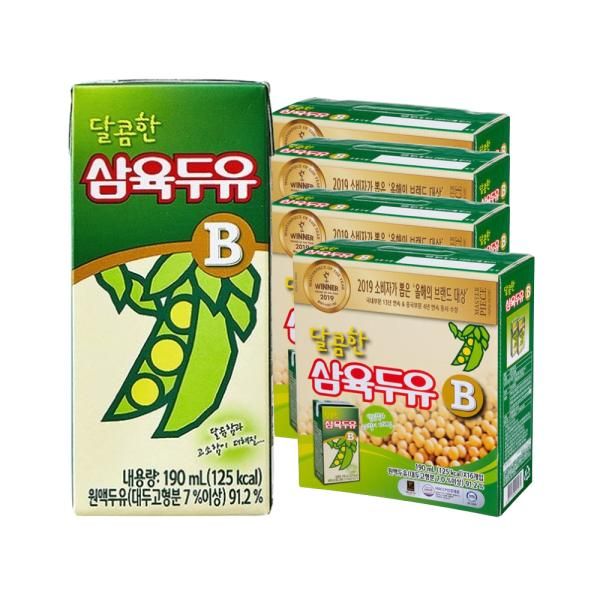 삼육식품 달콤한 삼육두유B 190ml 64팩