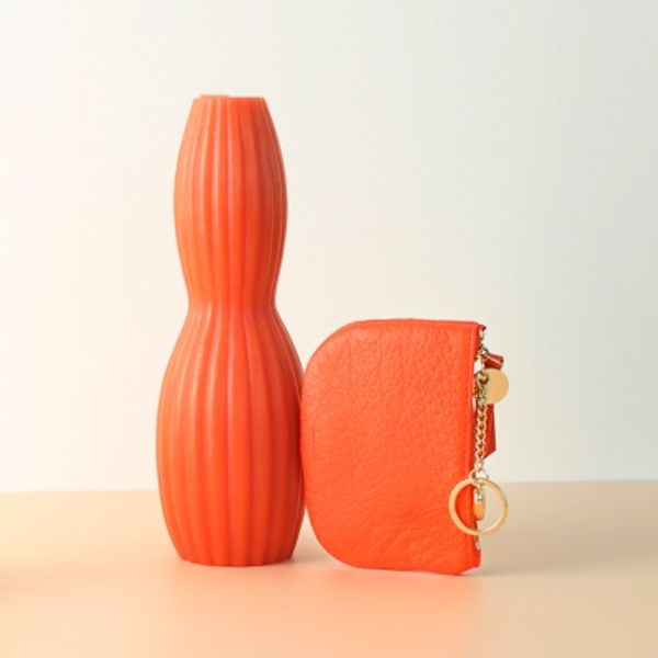 [이니셜 커스텀] Half moon wallet _ Orange