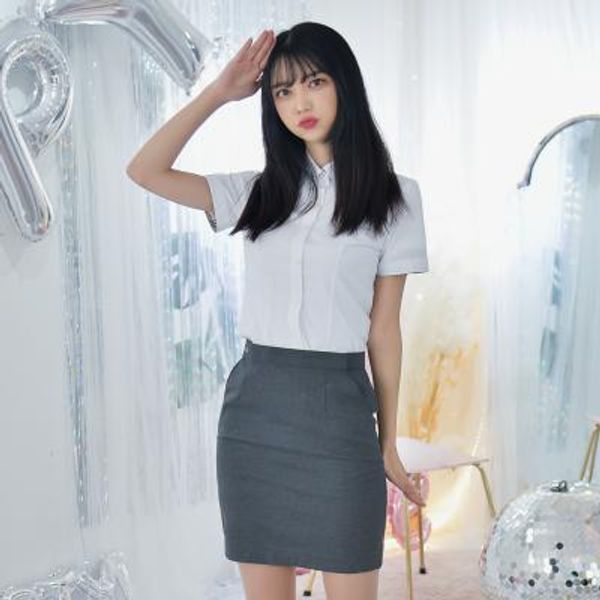 허리조절 하복 스판 진그레이 교복치마