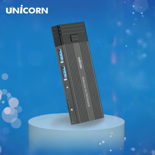 유니콘 NVMe SATA M.2 SSD 듀얼외장케이스 USB허브 카