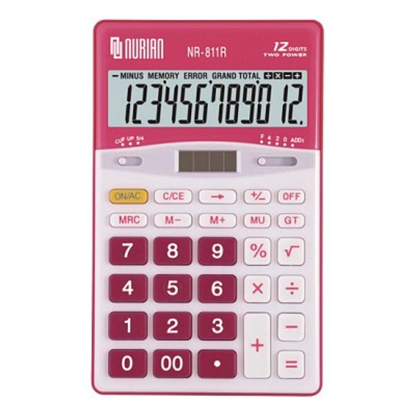 누리안 일반용 컬러 계산기 NR-811(블루/그린/오렌지/레드) 전자계산기/탁상형/12자리/`00`입력/메모리계산/MU계산/소수점지정/자동전원꺼짐/듀얼전원