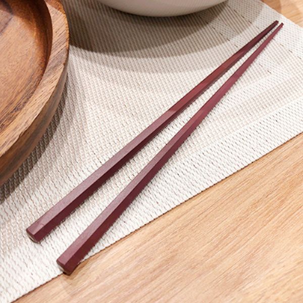 일본 천연목 컬러 육각형 젓가락 5p set