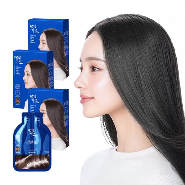 염색가인 3분 셀프 새치 커버 천연 염색제 3박스 15회
