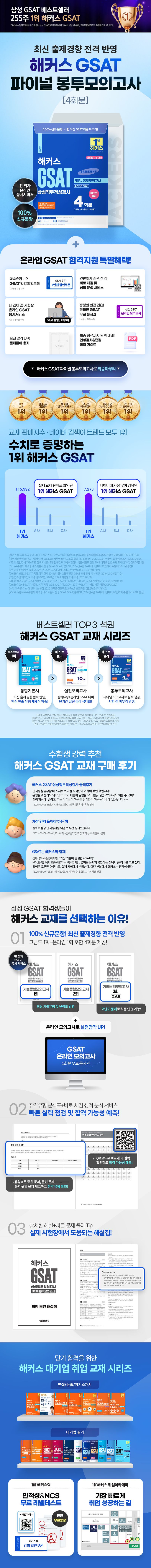 하반기 해커스 GSAT 삼성직무적성검사 Final 봉투모의고사 6회분 상세 이미지